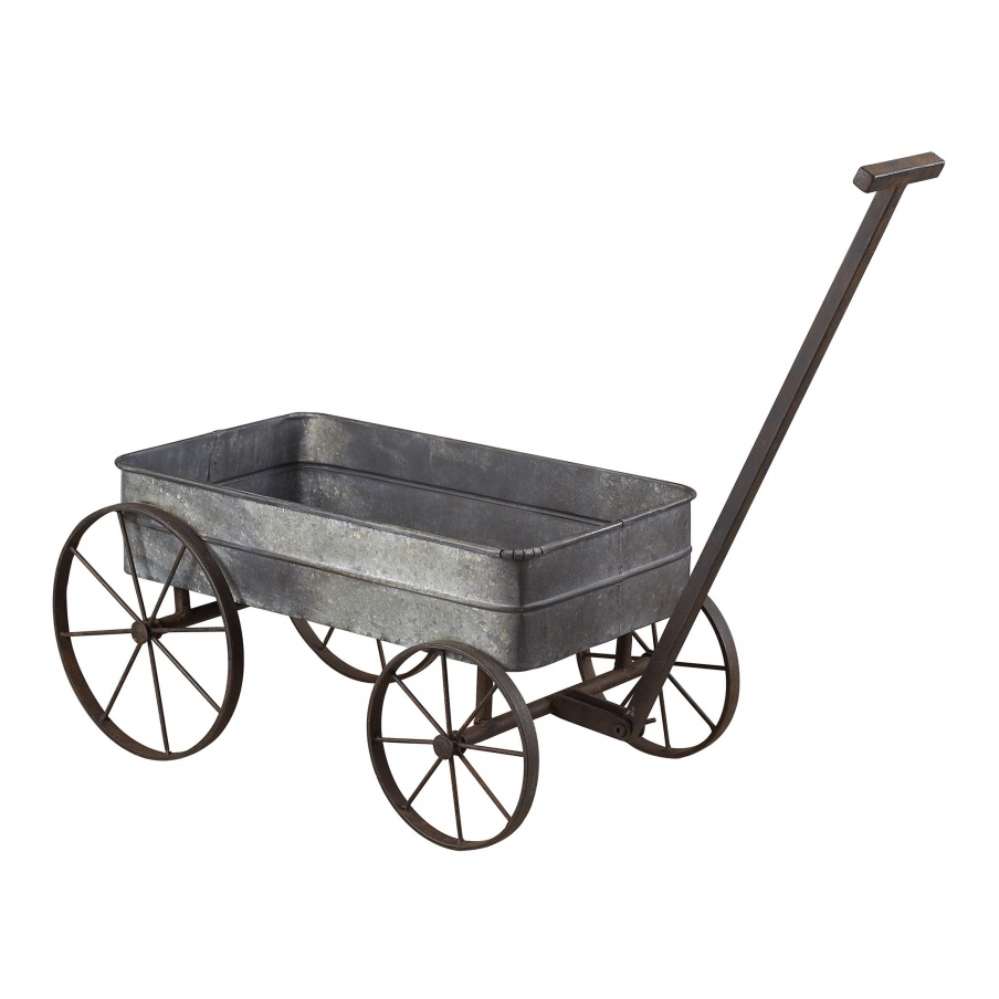 Pflanzgefäß Metal Cart Planter With Handle Sterling