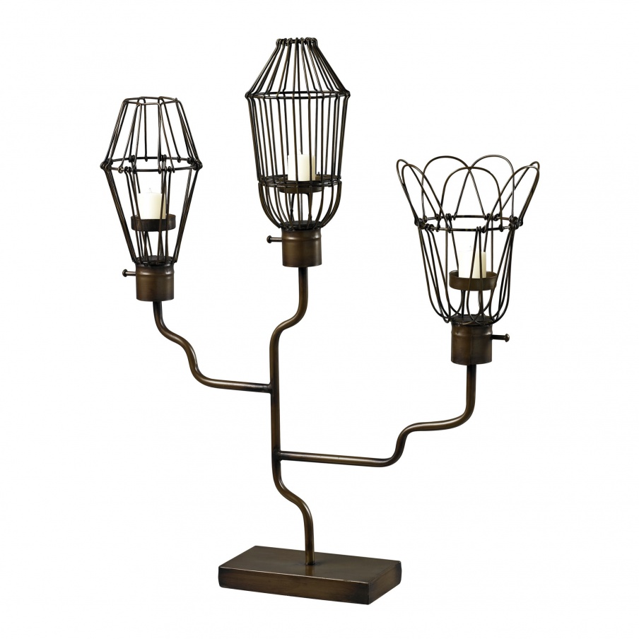 Kerzenhalter Iron Caged Bulb Candle Holder Sterling