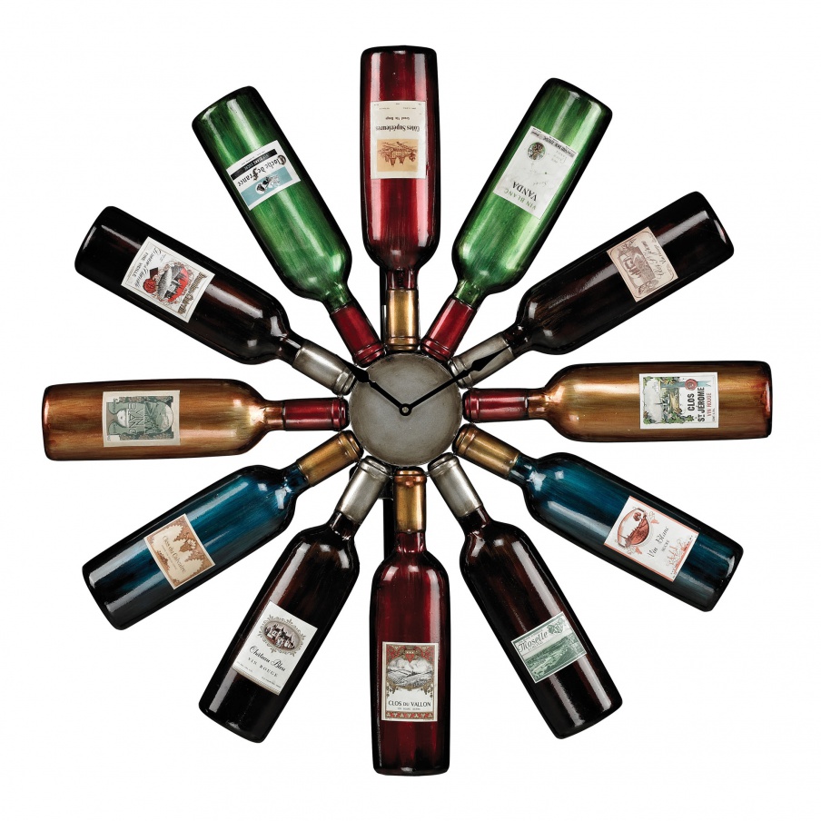 Die Wanduhr Wine Bottle Clock Sterling