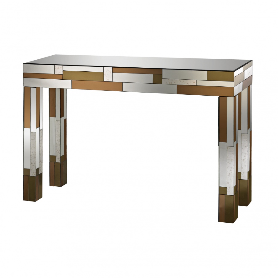 Tisch Copper Geometric Console Sterling