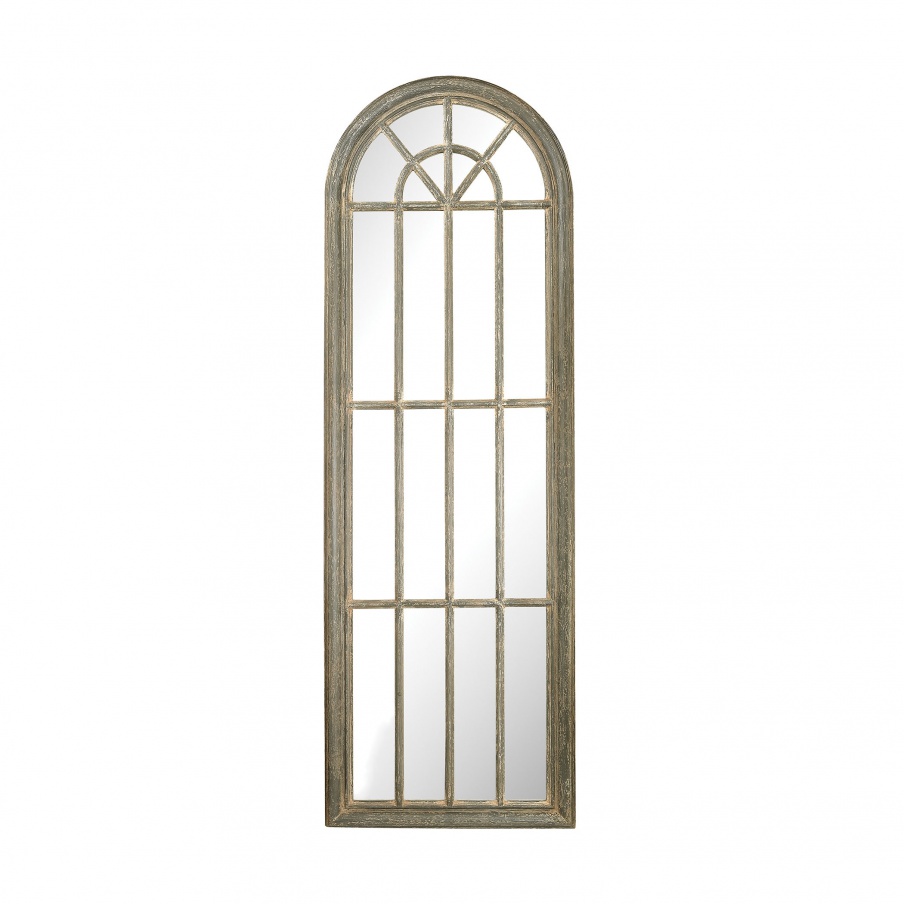 Wandhalter Full Length Arched Window Pane Sterling Mirror