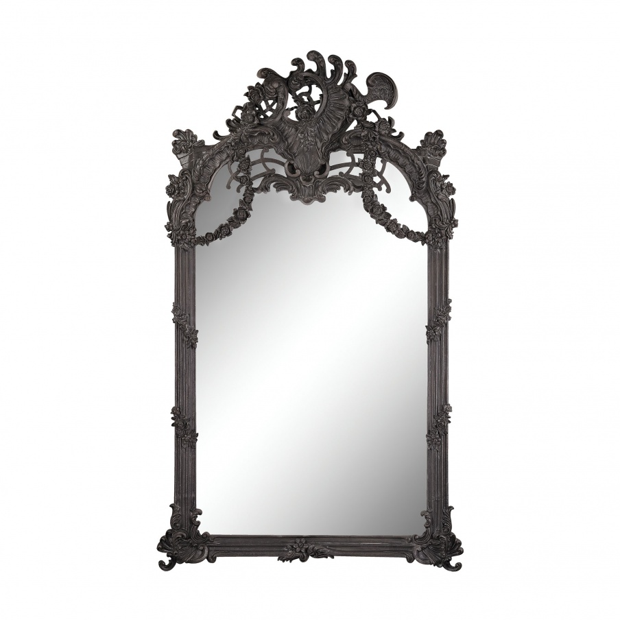 Wandhalter Renaissance Scroll Mirror In Black Ash Sterling
