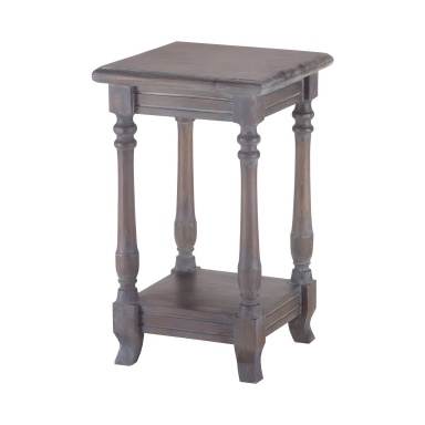 Tisch Four Post Side Table In Stain Grey No.4