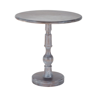 Tisch Acanthus Post Side Table Waterfront In Stain Grey With White Wash