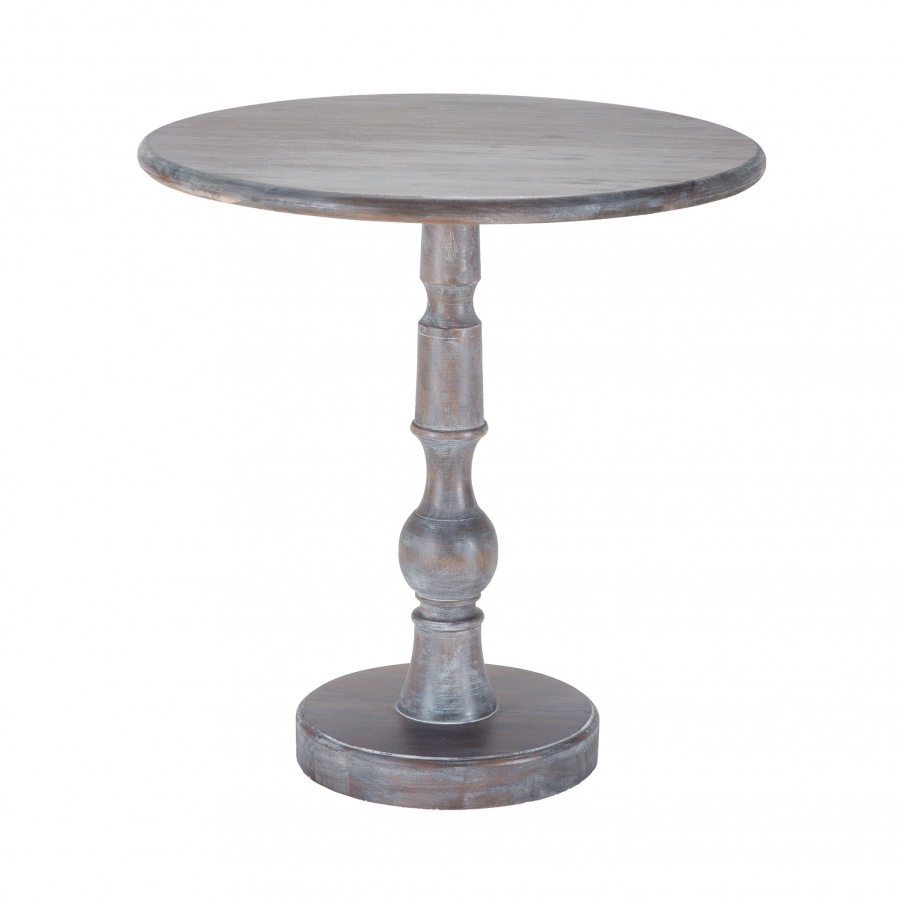 Tisch Acanthus Post Side Table Waterfront In Stain Grey With White Wash Sterling
