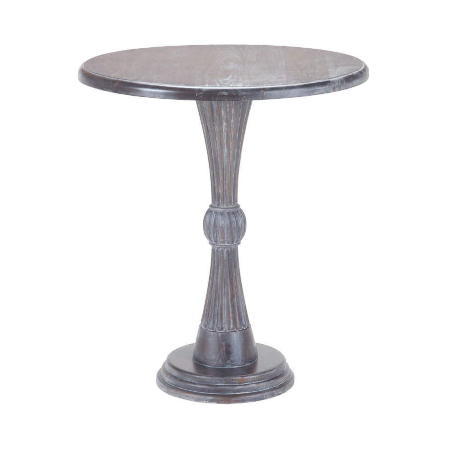 Tisch Modern Hour Side Table In Heritage Dark Grey Sterling Stain