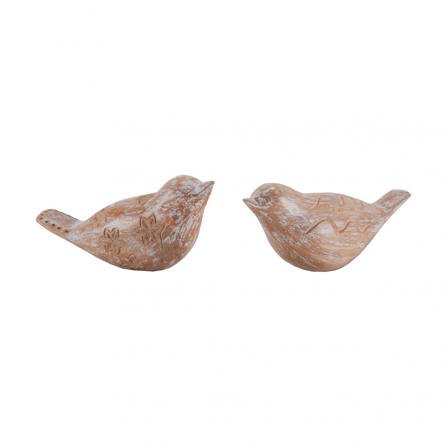 Zubehör Carved Albasia Wood Birds Sterling