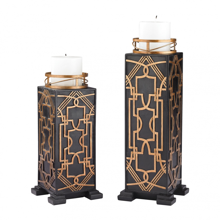 Kerzenhalter Set of 2 Gatsby Sterling Candleholders