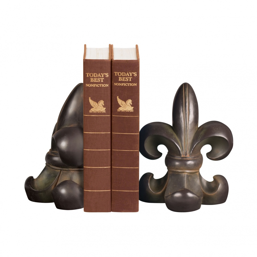Книгодержатель Pair Noir Fleur De Lis Sterling Bookends