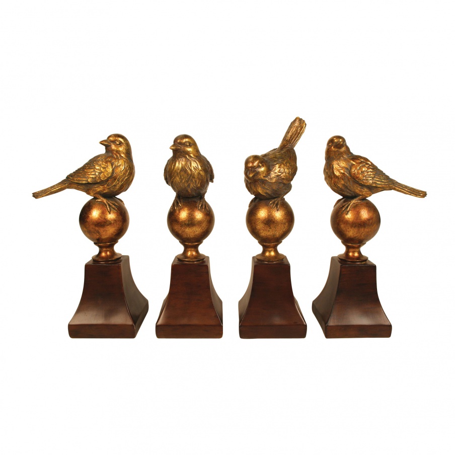 Behälter Set of 4 Audobon Finials Sterling
