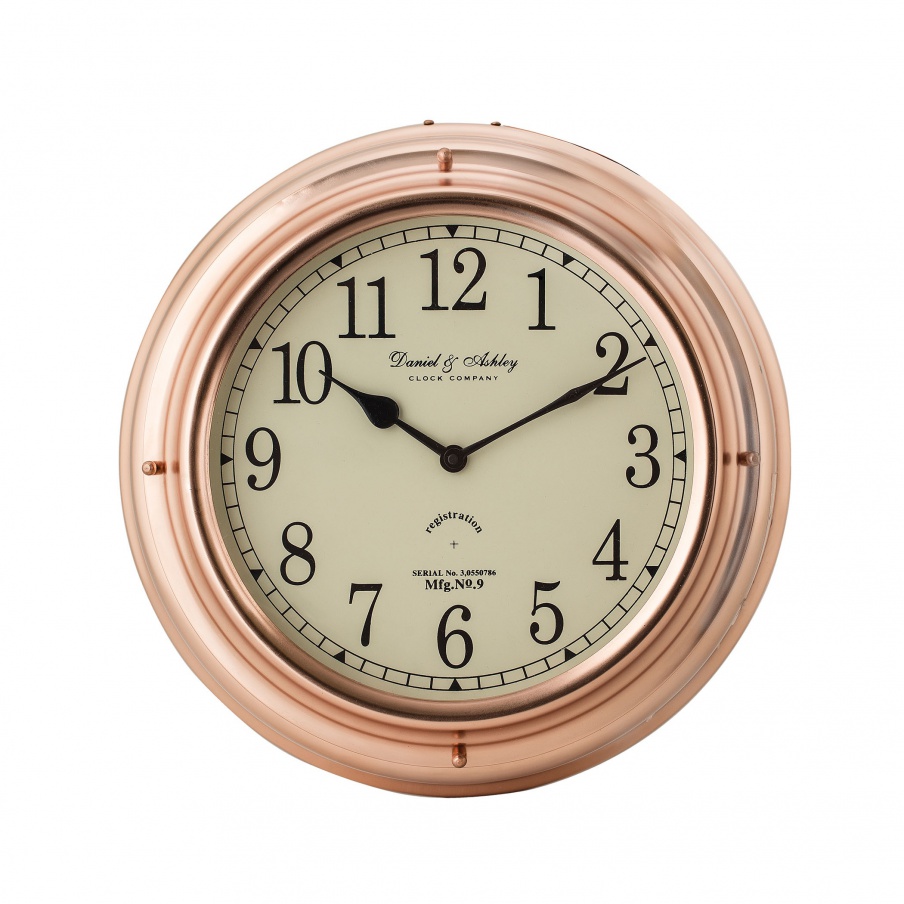 Die Wanduhr Polished Copper Nautical Clock Sterling
