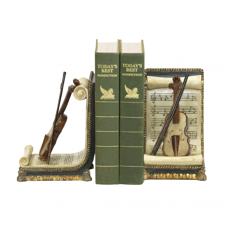 Книгодержатель Pair Of Violin And Music Bookends Sterling