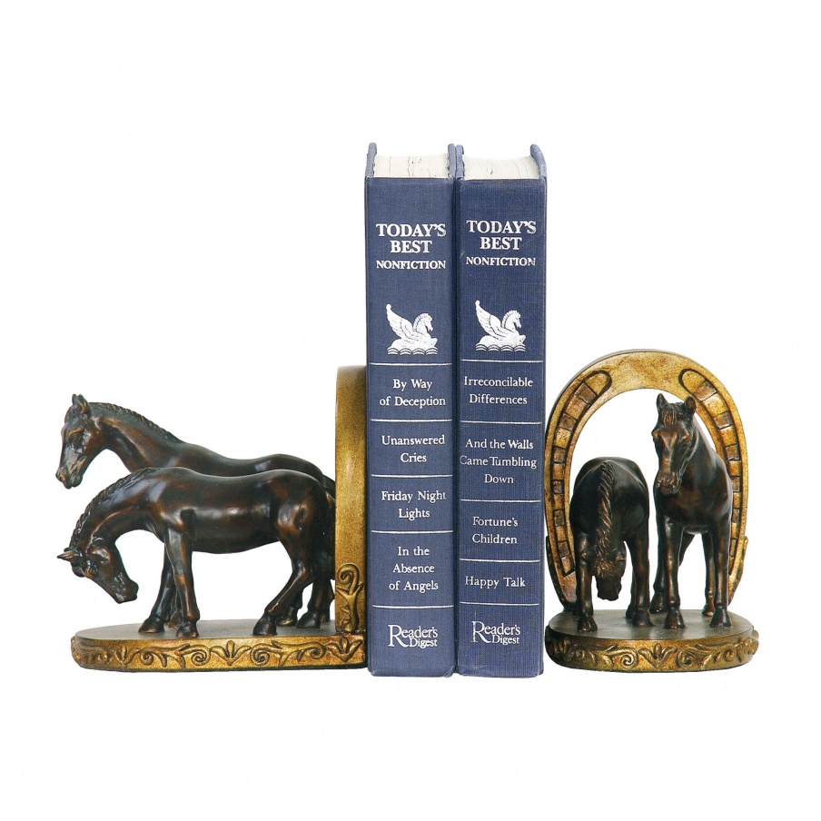 Книгодержатель Pair Horse And Horseshoe Sterling Bookends