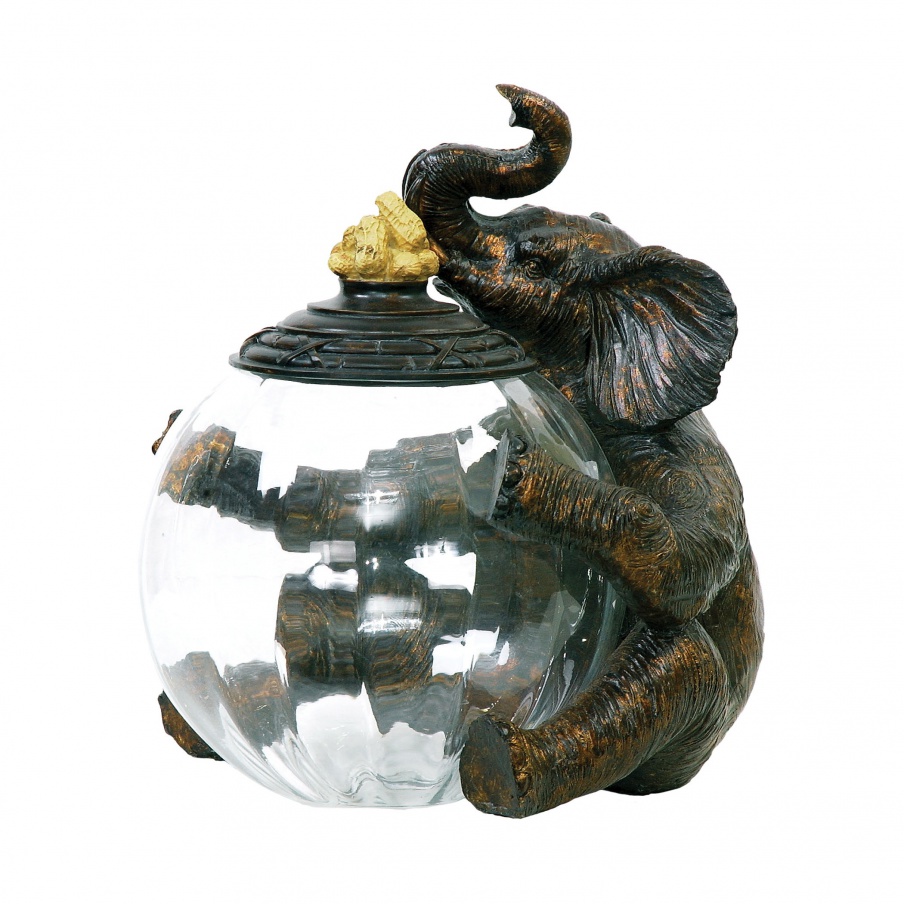 Zubehör Elephant Glass Storage Jar Sterling