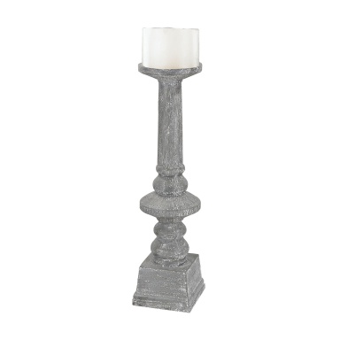 Kerzenhalter Floor Standing Grey Washed Candle Holder - Medium