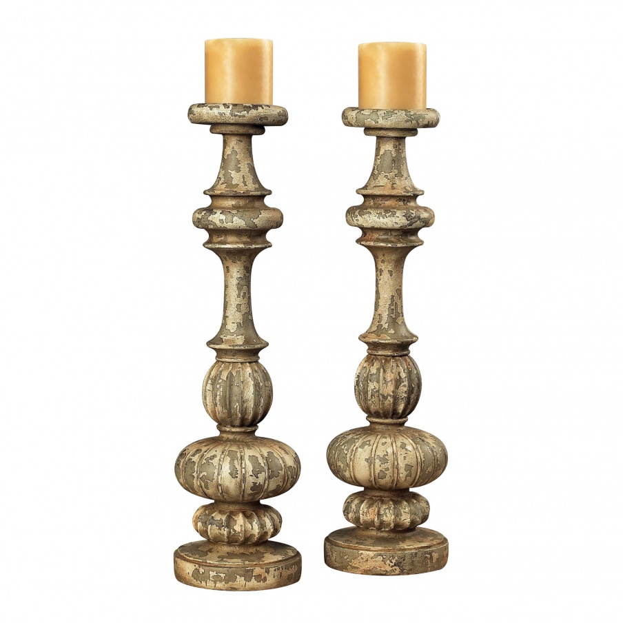 Kerzenhalter Flämisch-Carved Candle Holders Sterling