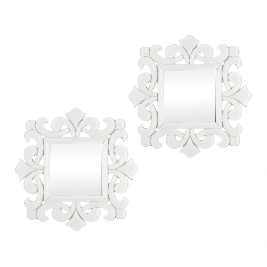Wandhalter Haylee Mini Scroll Work Framed Mirrors - Set of 2 Mirror Masters
