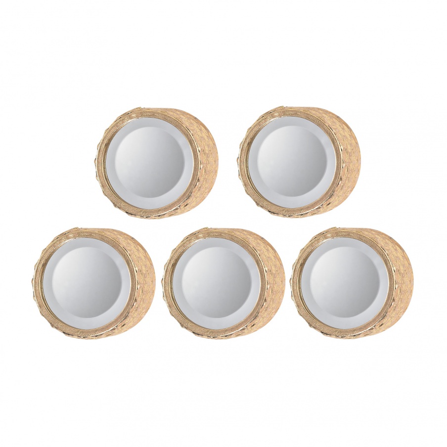 Honeycomb Wall Deep 4" Frame Bär formte Mirrors - Set of 5 Mirror Masters