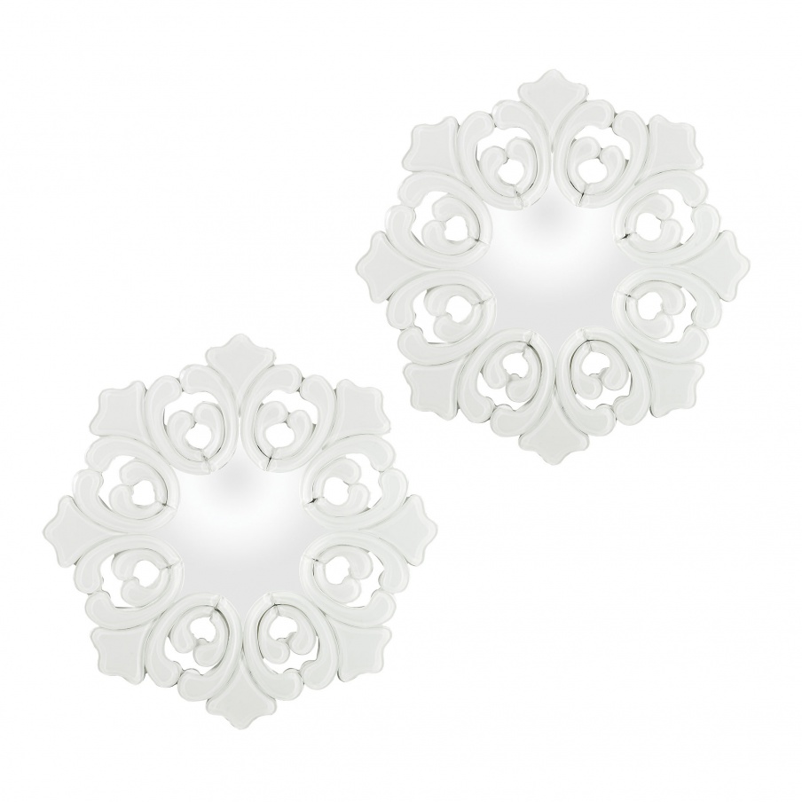 Wandhalter Super White Snowflake Glass Mirror Mirror Masters