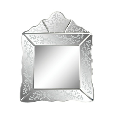 Wall Small Scroll Trim Square Venetian Mirror