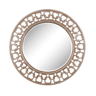 Carved Wall Chain Circle Mirror