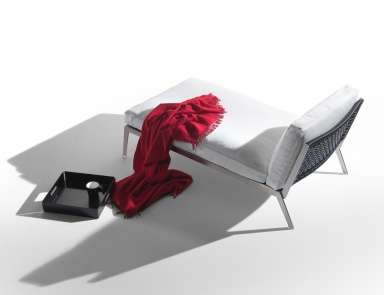 Sonnenliege auf Metallrahmen gepolsterter Leder oder Stoff Happy, Flexform