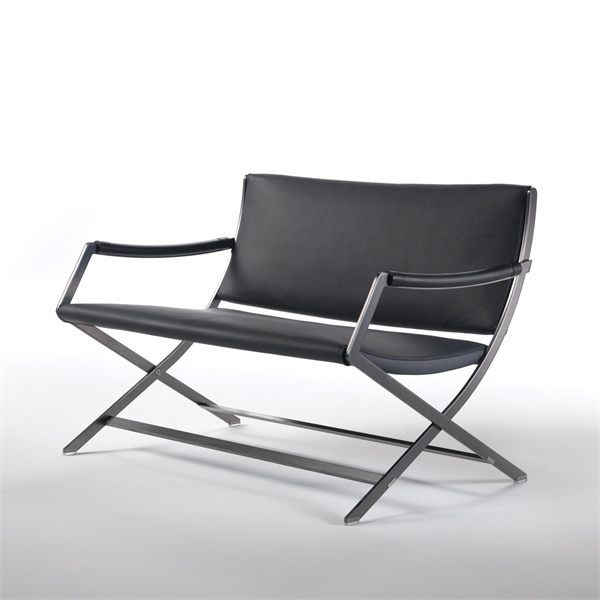 Bench auf Metallrahmen gepolstertes Leder oder Stoff Paul, Flexform