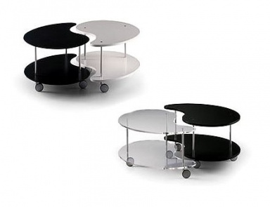 Tisch Couchtisch mit zwei Tischplatten Yin e Yang, Flou