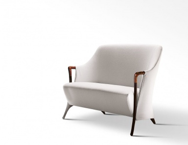 Sessel der Zweisitzer auf einem Rahmen aus Buchenholz Progetti Love-Seat, Giorgetti (der Zweisitzer Sessel)