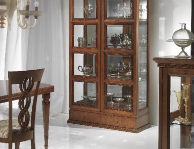 Schaufenster QUADROTTI aus massivem Nussbaum, Carpanelli